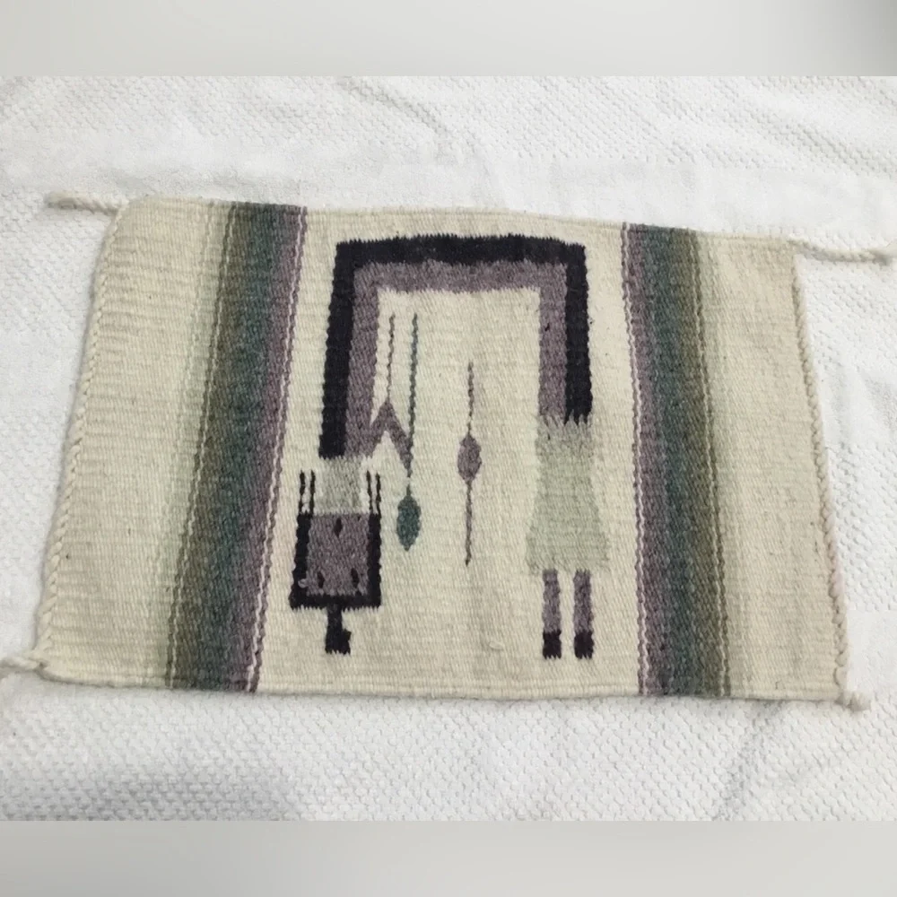Vintage Navajo Inspired YEI Reversible Woven Textile